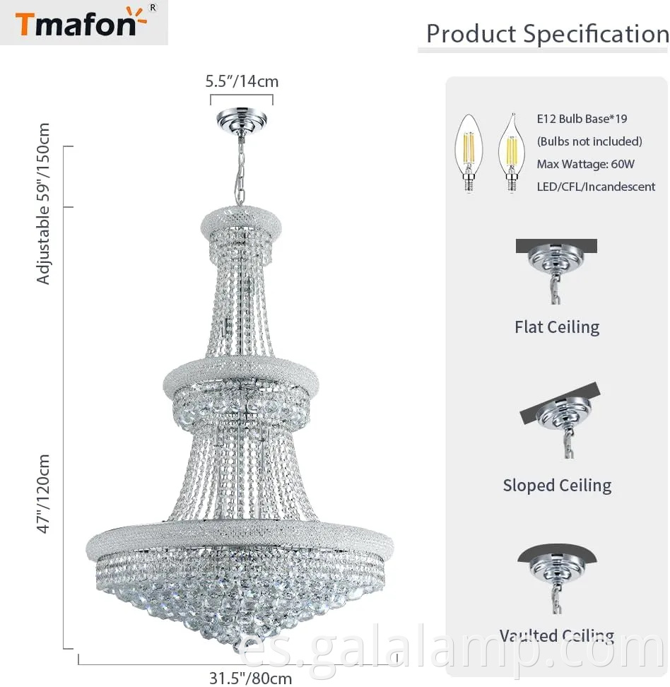 Candelera de vestíbulo de cristal de oro elegante - lámpara colgante de techo contemporáneo